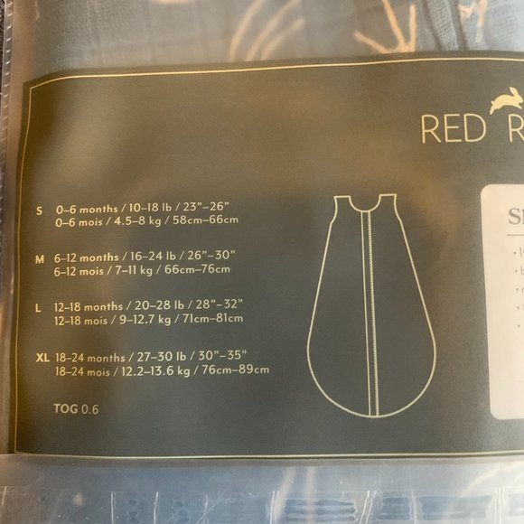 Red Rover 100% cotton sleep bag, 6-12 months, two-way zipper, New in bag - Picture 3 of 4